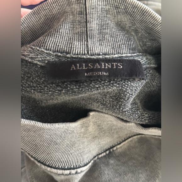 All Saints Leti Freida Side-Snap Gray Crewneck Cotton Sweatshirt - Picture 8 of 10